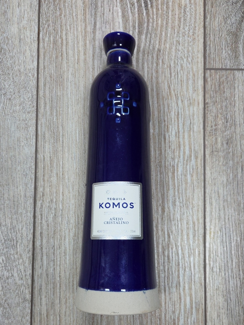 Deep Blue Komos Tequila Ceramic Bottle For Décor